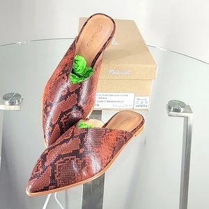 Madewell Snake Embossed Leather Mules